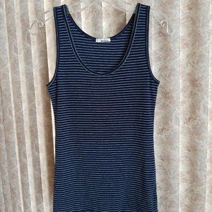 Navy white striped tank top LA Made size Large